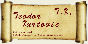 Teodor Kurtović vizit kartica